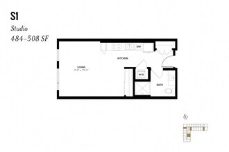 Studio S1 1304 1304 floor plan